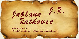 Jablana Ratković vizit kartica